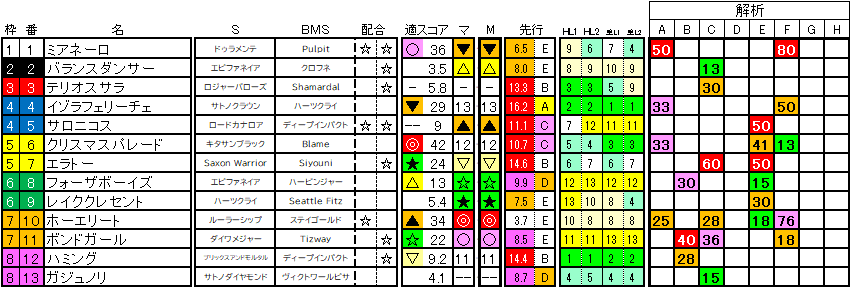 2024　紫苑Ｓ　ラップ適性